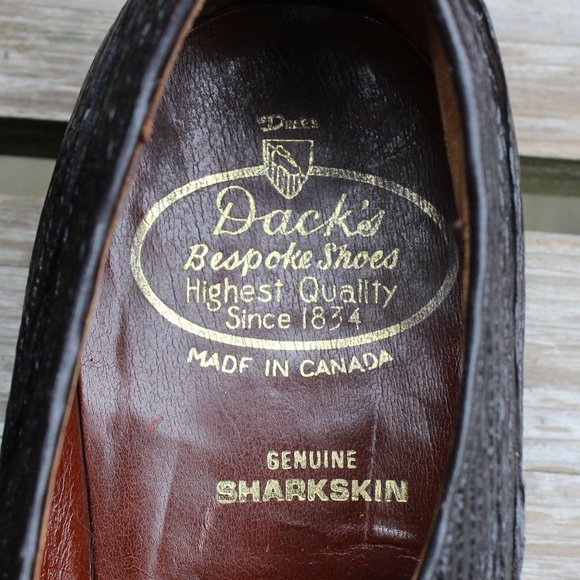 Vintage Dark Brown Genuine Sharkskin Slip-on Shoes, Made in Canada, 9.5 D, EUC - Picture 10 of 13